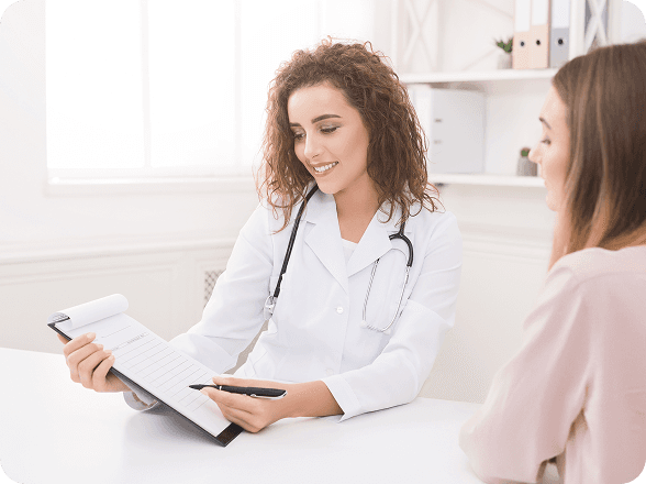 Doctor consulting with patient